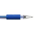 Pix cu gel DONAU, corp transparent cu grip, scriere de 0.5 mm, albastru