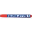 Marker permanent DONAU D-Singer U, varf rotund, scriere de 2 - 4 mm, rosu