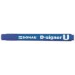 Marker permanent DONAU D-Singer U, varf rotund, scriere de 2 - 4 mm, albastru