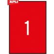 Etichete autoadezive APLI Color, 1/A4, 210 x 297 mm, 20 coli/top, rosu