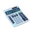 Calculator de birou DONAU TECH, carcasa metalica, solar, 12 cifre, afisaz inclinat, format mare, 210 x 154 x 37 mm, argintiu