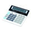 Calculator de birou DONAU TECH, solar, 12 cifre, afisaz inclinat, format mediu, 155 x 152 x 28 mm, alb