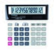 Calculator de birou DONAU TECH, solar, 12 cifre, afisaz inclinat, format mediu, 155 x 152 x 28 mm, alb