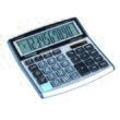 Calculator de birou DONAU TECH, solar, 12 cifre, functie TAX, afisaz inclinat, format mediu, 136 x 134 x 28 mm, argintiu