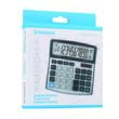 Calculator de birou DONAU TECH, solar, 12 cifre, functie TAX, afisaz inclinat, format mediu, 136 x 134 x 28 mm, argintiu