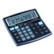 Calculator de birou DONAU TECH, solar, 12 cifre, functie TAX, afisaz inclinat, format mediu, 136 x 134 x 28 mm, negru