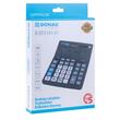 Calculator de birou DONAU TECH, solar, 14 cifre, afisaz inclinat, format mare, 201 x 155 x 35 mm, negru