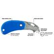 Cutter profesional de siguranta PSC2 pliabil, corp albastru