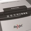 Distrugator documente REXEL OPTIMUM AUTOFEED+ 100X, 100 coli, securitate P-4, cos de 34 litri, taiere confetti 4 x 28 mm, gri