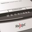 Distrugator documente REXEL OPTIMUM AUTOFEED+ 50X, 50 coli, securitate P-4, cos de 20 litri, taiere confetti 4 x 28 mm, gri