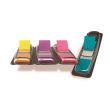 Index adeziv din plastic Post-it (683-4AB), in dispenser, 12 x 43 mm, set 4 x 35 file, culori neon
