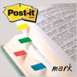 Index adeziv din plastic Post-it (683-4), in dispenser, 12 x 43 mm, set 4 x 35 file color