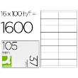 Etichete autoadezive Q-CONNECT 16/A4, 105 x 37 mm, albe, pretaiate, 100 coli/top