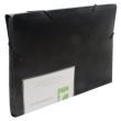 Mapa din plastic Q-CONNECT, cu 12 compartimente si elastic pe colturi, negru