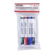 Marker whiteboard OFFICE PRODUCTS, scriere 1 - 3 mm, 4 buc/set + burete magnetic