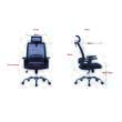 Scaun de birou OFFICE Products "Mikonos", ergonomic, mesh + textil, negru