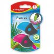 Radiera KEYROAD Parrot cu protectie, albastru si roz, 2 buc/blister