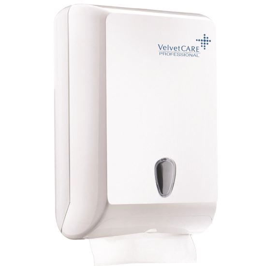 Dispenser VELVET  Professional pt prosoape pliate ZZ, 290 x 400 x 130 mm, ABS plastic, alb