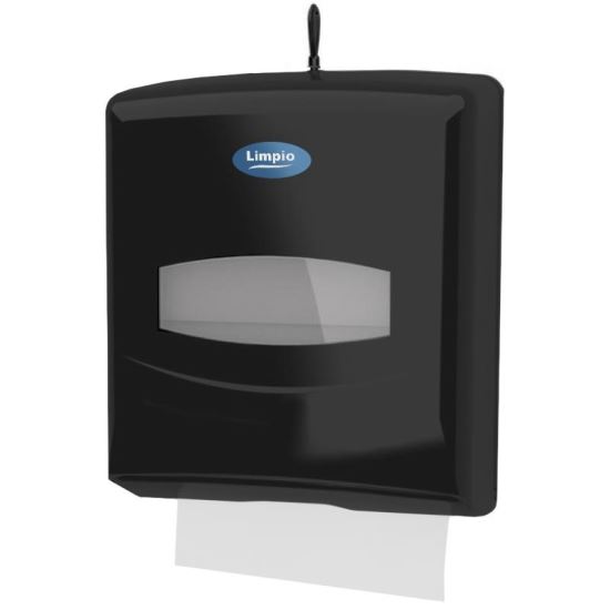 Dispenser Limpio pt prosoape pliate ZZ, V-fold, 300 x 250 x 140 mm, capacitate 500 buc, ABS plastic, negru