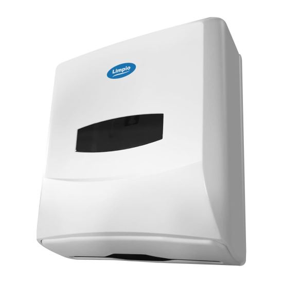 Dispenser Limpio pt prosoape pliate ZZ, V-fold, 300 x 250 x 140 mm, capacitate 500 buc, ABS plastic, alb