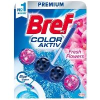 Odorizant toaleta Bref Wc Color Aktiv, 4 bile, 50 gr, Flower