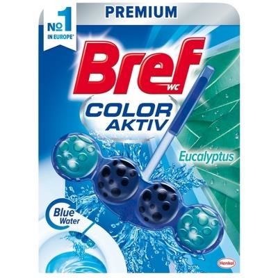 Odorizant toaleta Bref Wc Color Aktiv, 4 bile, 50 gr, Eucalyptus