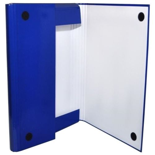 Mapa din carton solid OFFICE Products, cu burduf 40 mm si inchidere cu arici, albastru inchis