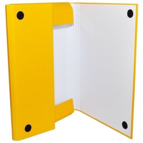 Mapa din carton solid OFFICE Products, cu burduf 40 mm si inchidere cu arici, galben