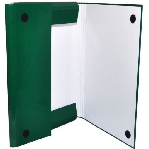 Mapa din carton solid OFFICE Products, cu burduf 40 mm si inchidere cu arici, verde