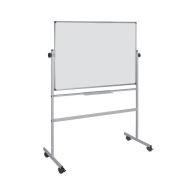 Tabla whiteboard magnetica pe suport mobil Bi-Office, 120 x 90 cm, suprafata metalica lacuita