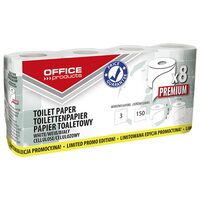 Hartie igienica OFFICE Products Premium, 8 buc/set, celuloza alb, 3 straturi, 150 foi, 15 m