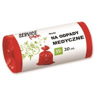 Saci menajeri Stella pentru deseuri medicale 35 litri, rezistenti, LDPE, 20 buc/set, rosu