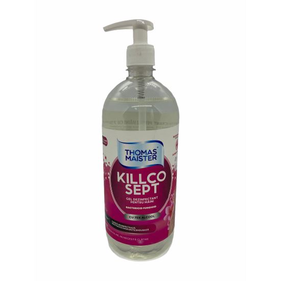 Gel dezinfectant pentru maini KILLCOSEPT, 75% alcool, cu pompita, 500 ml, avizat MS