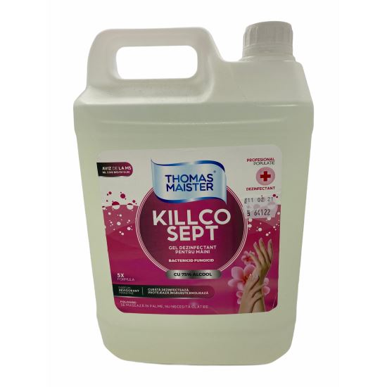 Gel dezinfectant pentru maini KILLCOSEPT, 75% alcool, canistra 5 Litri, avizat MS