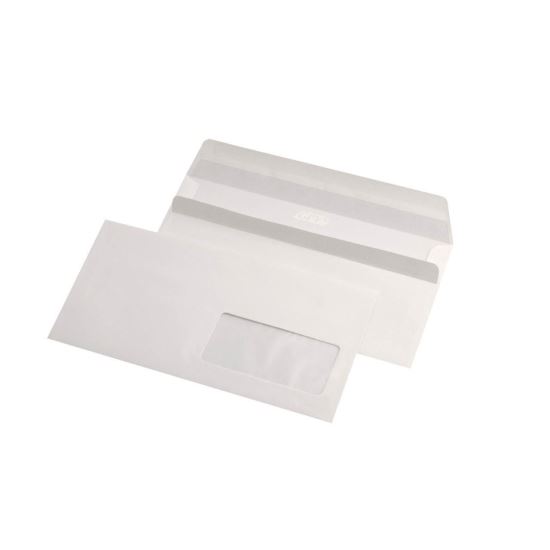 Plic hartie alba GPV format DL (110 x 220 mm) cu fereastra dreapta, autoadeziv, cutie de 1000 bucati