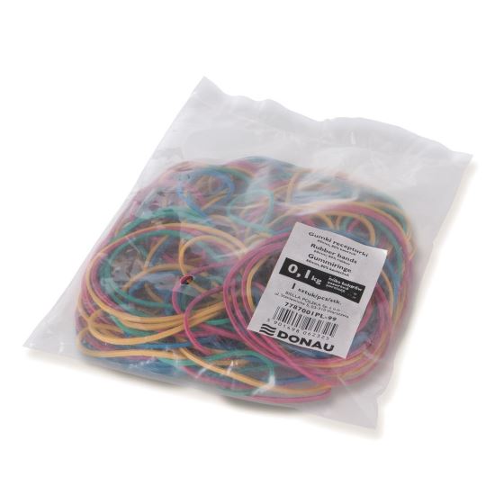 Elastice pentru bani DONAU, 60 mm, 1,5 x 1,5 mm, 80 % cauciuc, 100 gr, color
