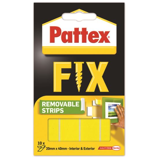 Banda dublu adeziva de montare PATTEX FIX, repozitionabila, 40 x 20 mm, sustine pana la 2 Kg, 10 buc/set