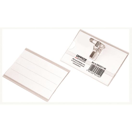 Ecuson orizontal OFFICE Products cu ac si clips, pvc transparent