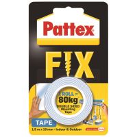 Banda dublu adeziva de montare PATTEX FIX, 19 mm x 1.5 m, sustine pana la 80 Kg