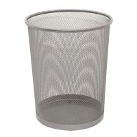 Cos din plasa metalica Q-CONNECT MESH, 19 litri, inaltime 34 cm, diametru 295/240 mm, argintiu