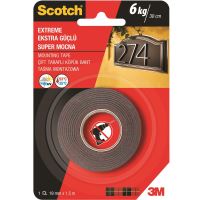 Banda dublu adeziva de montare Scotch® 3M Extrem Exterior, 19 mm x 1.5 m, sustine pana la 6 Kg/30 cm, negru