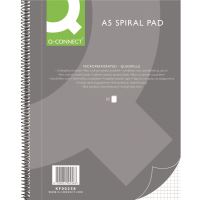 Caiet de birou Q-CONNECT spiralat A5, 80 file, cu 4 perforatii, hartie 70 g/mp, coperta cartonata, aritmetica