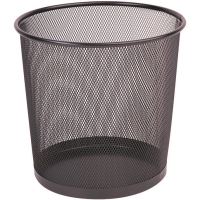 Cos din plasa metalica Q-CONNECT MESH, 12 litri, inaltime 28 cm, diametru 265/210 mm, negru