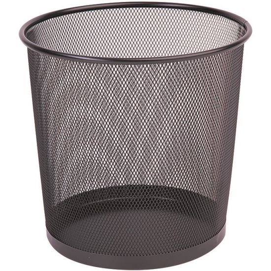 Cos din plasa metalica Q-CONNECT MESH, 12 litri, inaltime 28 cm, diametru 265/210 mm, negru