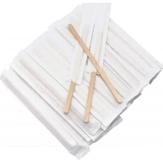 Paletine din lemn pentru cafea sau bauturi, 11 cm, ambalate individual, 1000 buc/set