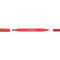 Marker permanent Q-CONNECT cu doua varfuri (0.4 mm / 1.0 mm), rosu