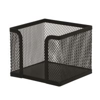 Suport Q-CONNECT MESH pentru cub hartie, din plasa metalica, 95 x 80 x 95 mm, negru