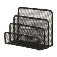 Suport Q-CONNECT MESH pentru sortarea corespondentei, 3 compartimente, din plasa metalica, 170 x 135 x 83mm mm, negru