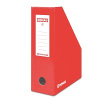 Suport vertical din carton DONAU, cotor 100 mm, carton lucios 390 gr/mp, rosu