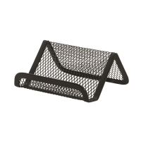 Suport Q-CONNECT MESH pentru carti de vizita, din plasa metalica, 95 x 75 x 45 mm, negru